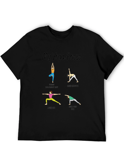 Yoga Poses Graphic T-Shirt - Funny Exercise Tee