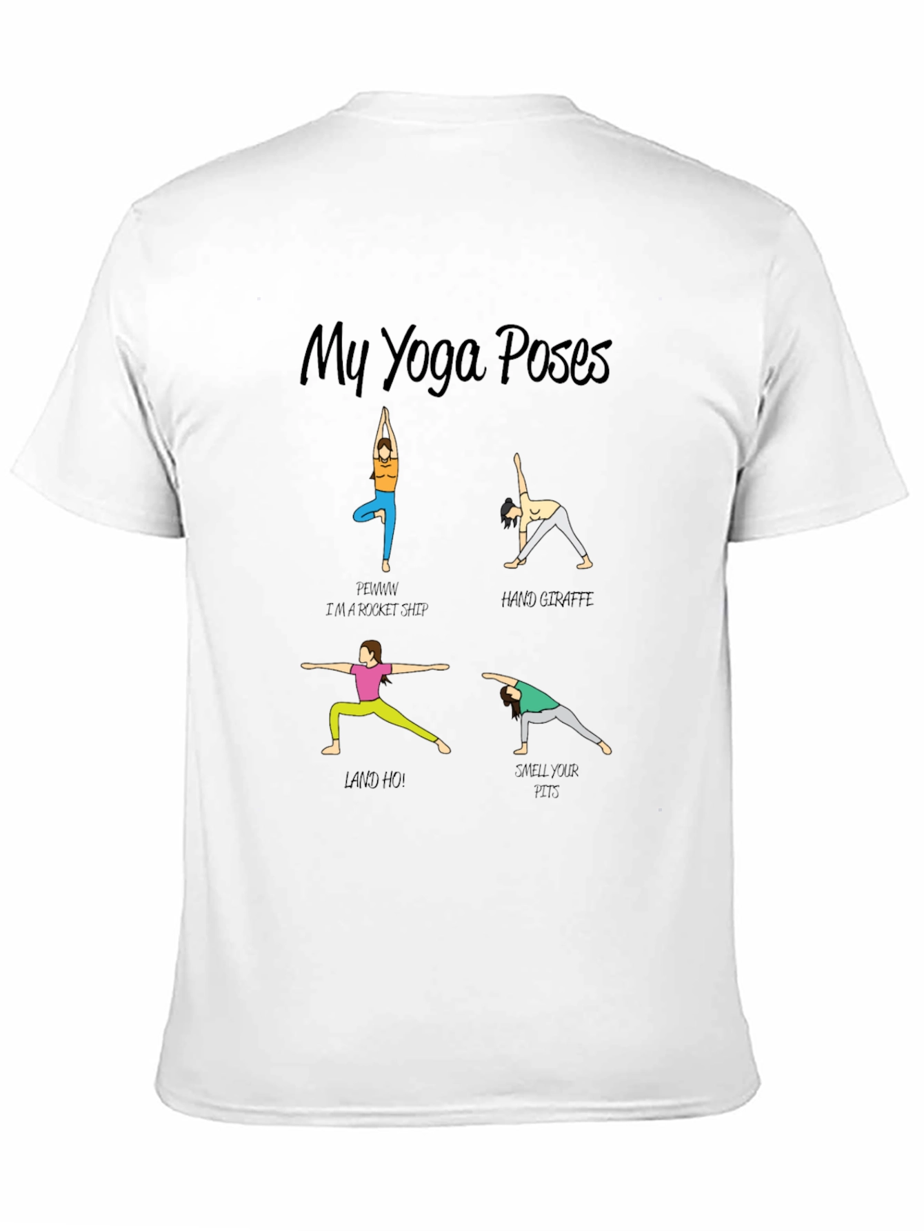 Yoga Poses Graphic T-Shirt - Funny Exercise Tee