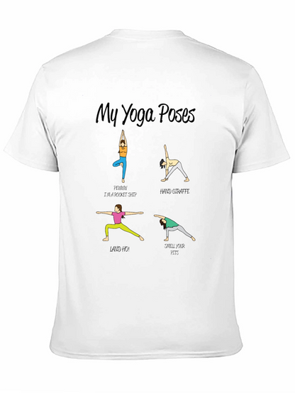 Yoga Poses Graphic T-Shirt - Funny Exercise Tee
