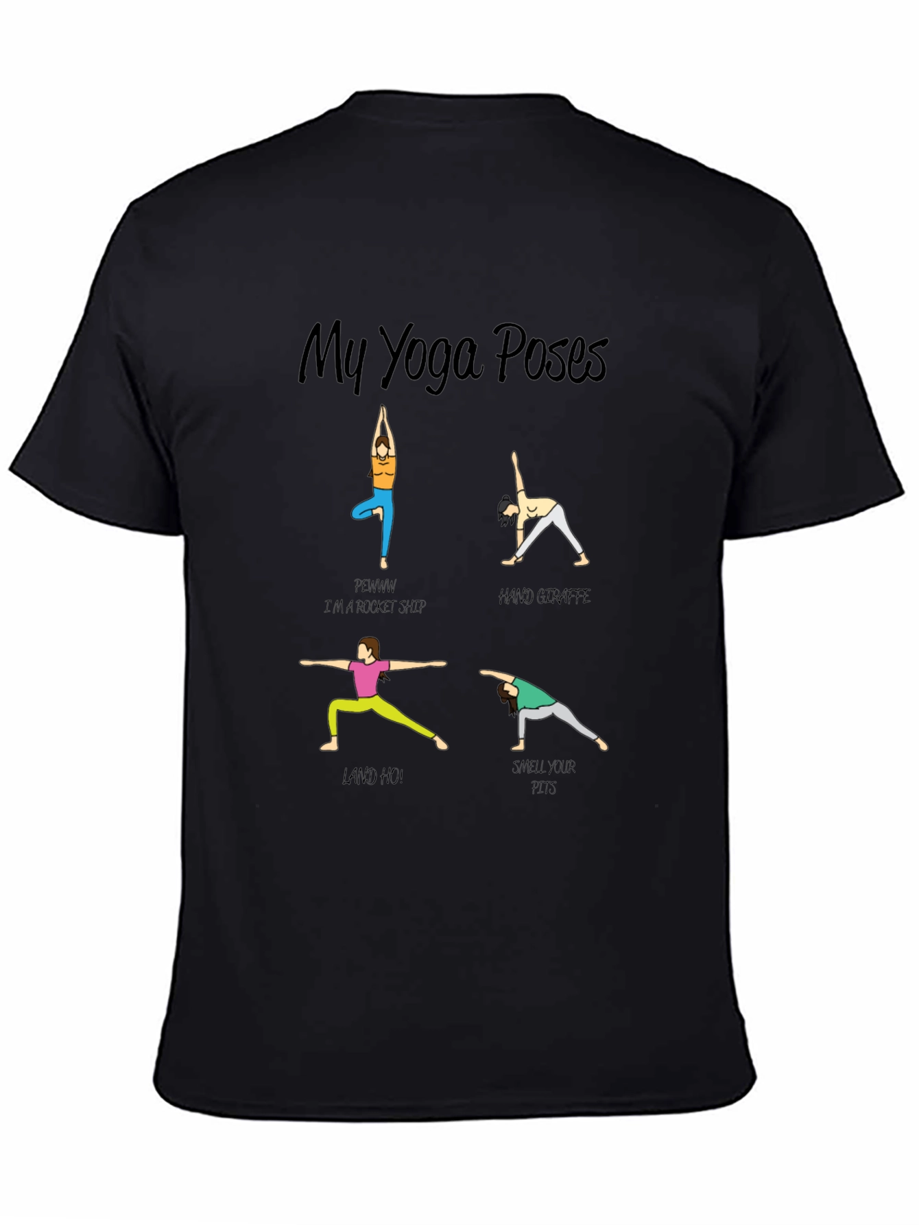 Yoga Poses Graphic T-Shirt - Funny Exercise Tee