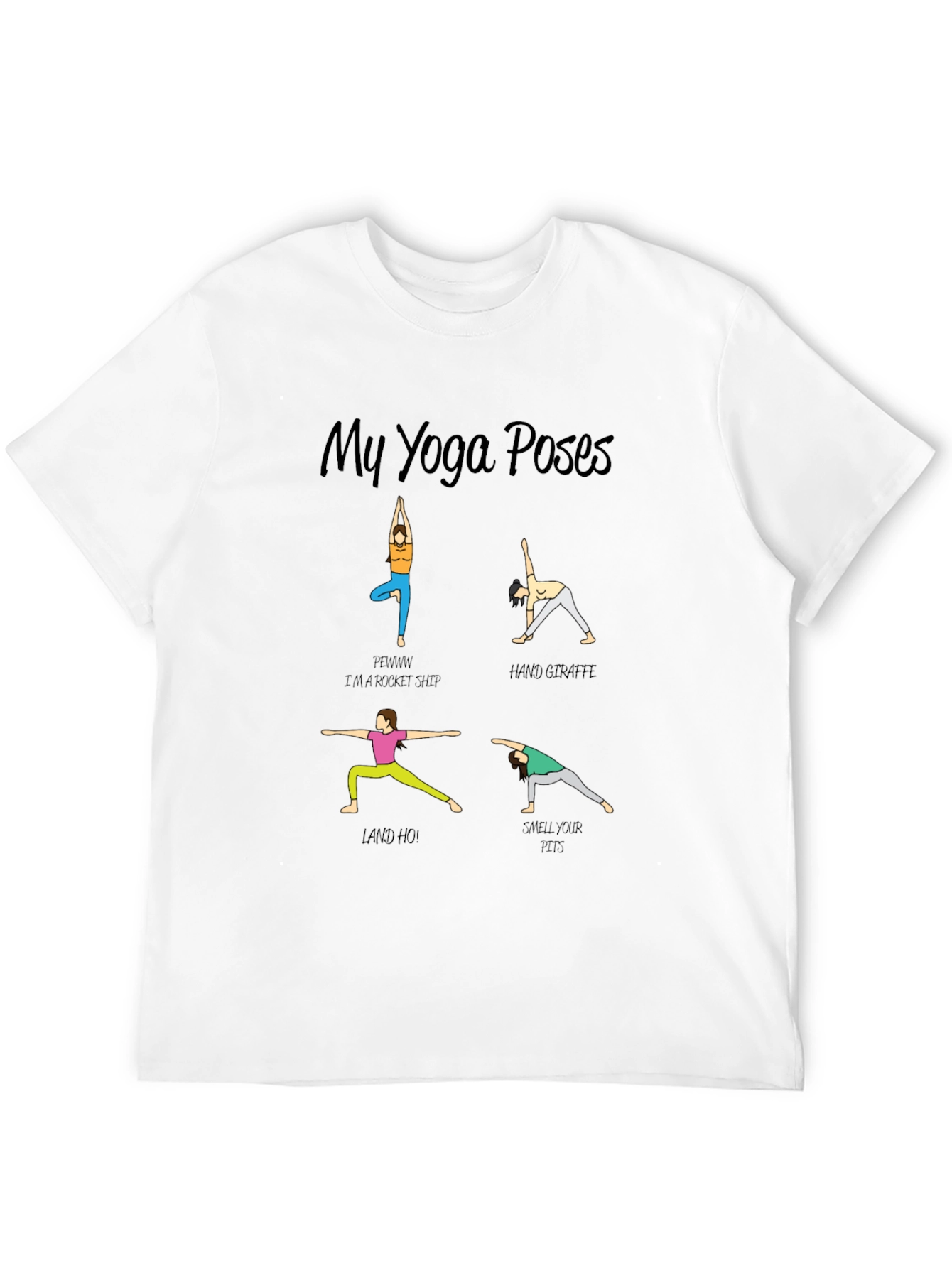 Yoga Poses Graphic T-Shirt - Funny Exercise Tee