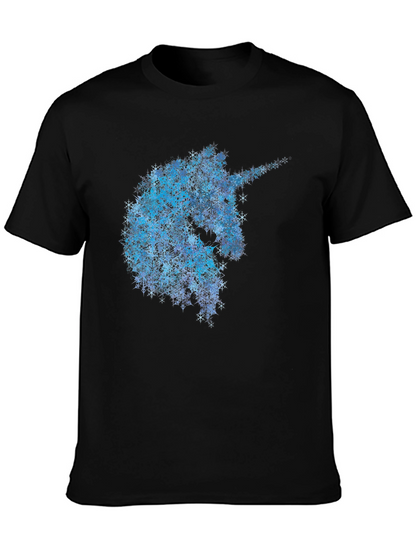 Unicorn Snowflake T-Shirt - Black