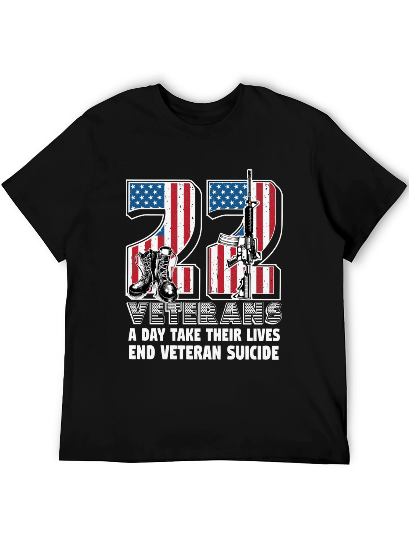 22 Veterans Suicide Awareness Graphic T-Shirt