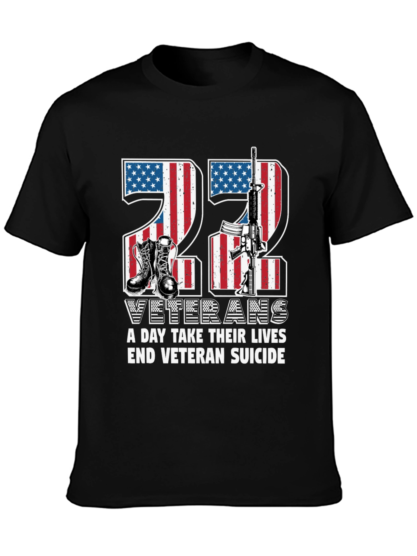 22 Veterans Suicide Awareness Graphic T-Shirt