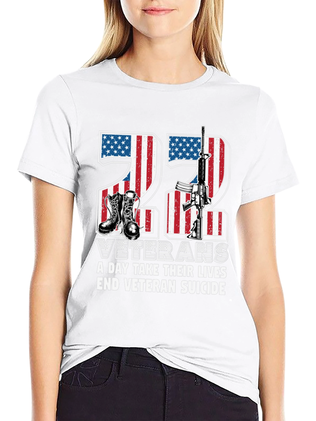 22 Veterans Suicide Awareness Graphic T-Shirt
