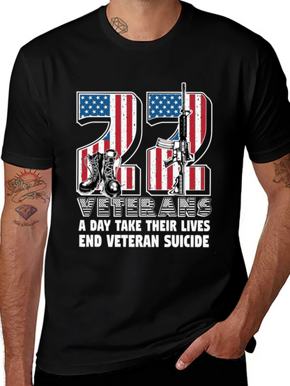 22 Veterans Suicide Awareness Graphic T-Shirt