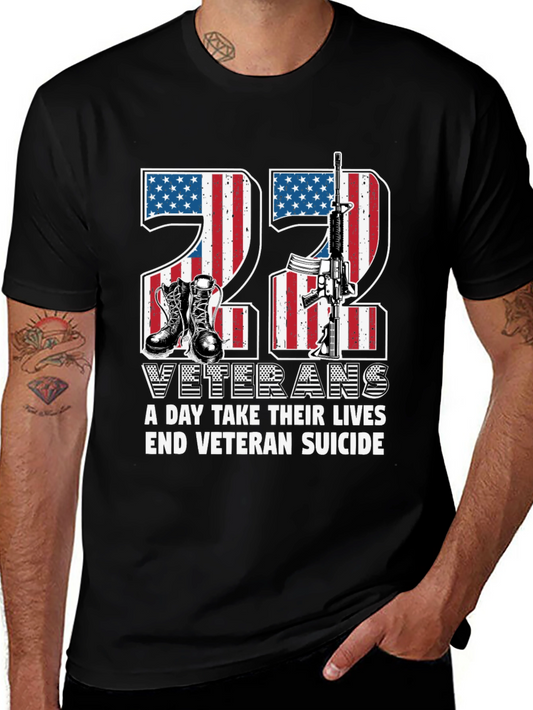 22 Veterans Suicide Awareness Graphic T-Shirt