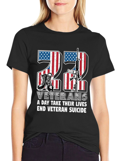 22 Veterans Suicide Awareness Graphic T-Shirt