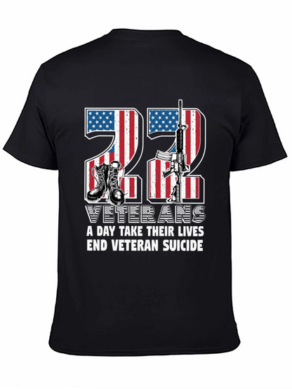 22 Veterans Suicide Awareness Graphic T-Shirt