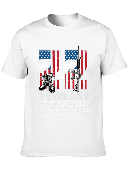22 Veterans Suicide Awareness Graphic T-Shirt