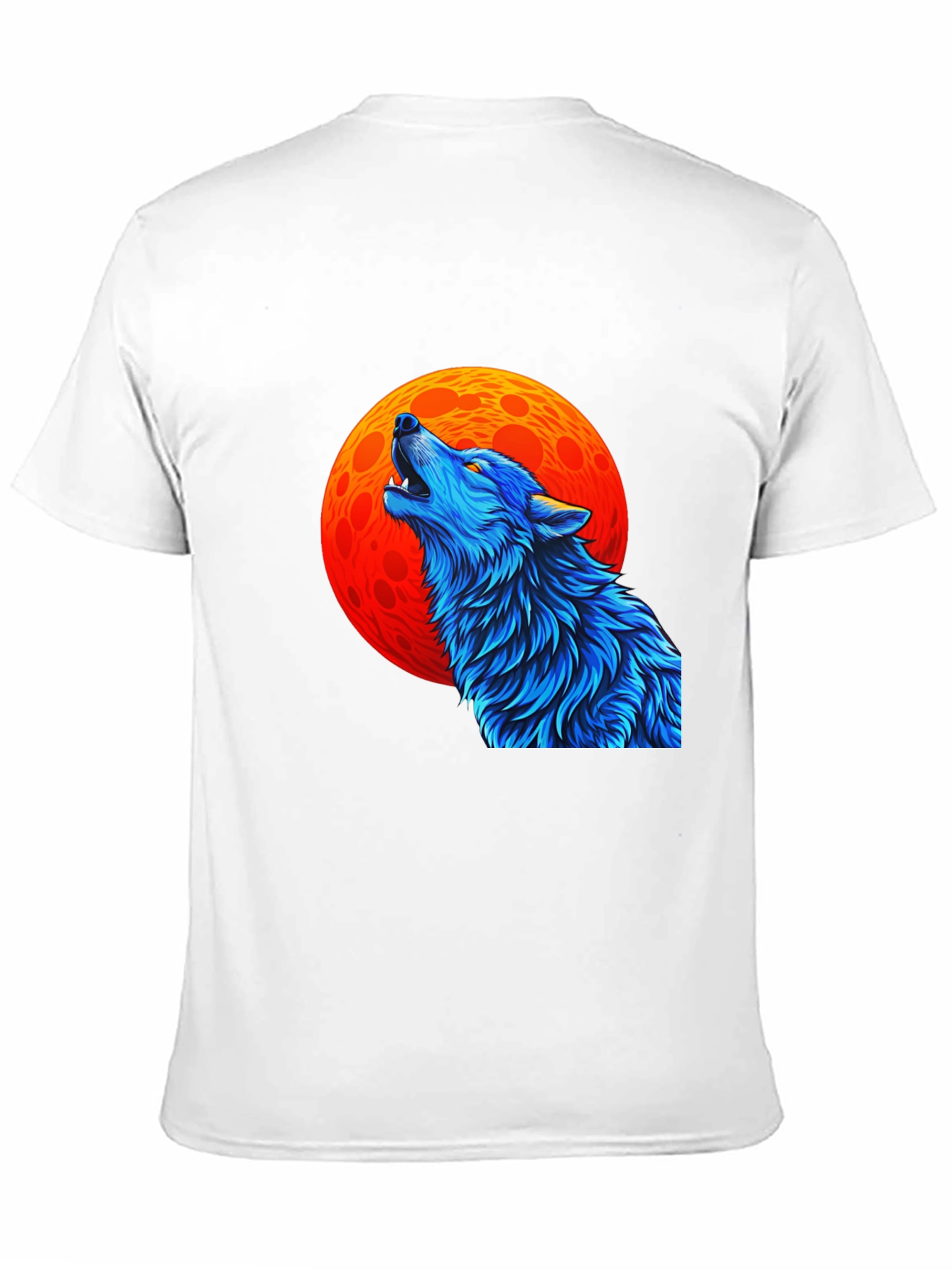 Wolf Howling at Moon Graphic Black T-Shirt