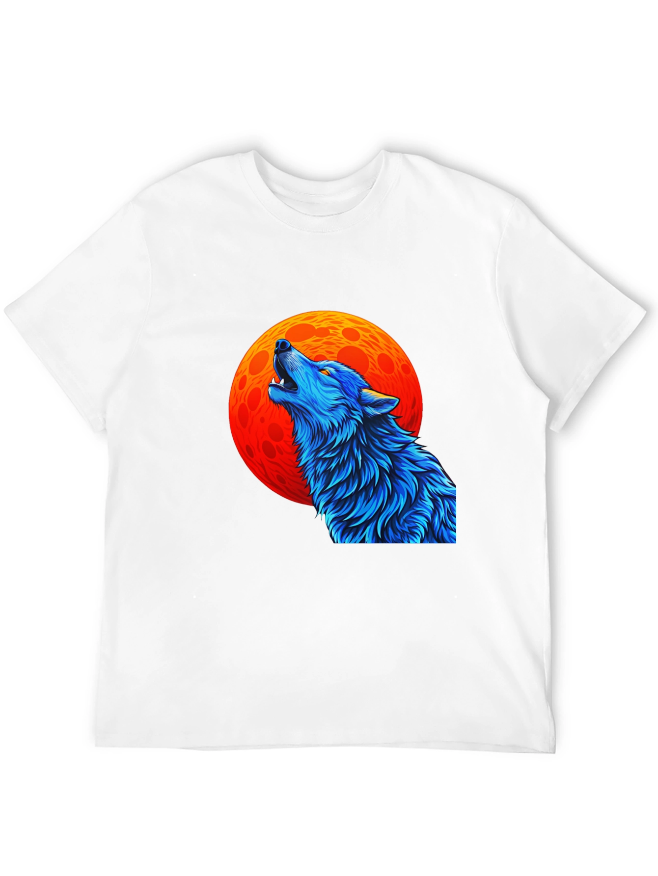 Wolf Howling at Moon Graphic Black T-Shirt