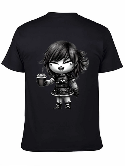 Anime Girl Coffee T-Shirt - Stylish Graphic Tee