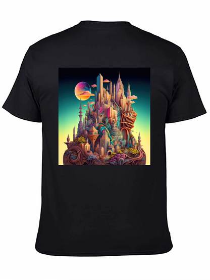 Surreal Cityscape Black T-Shirt