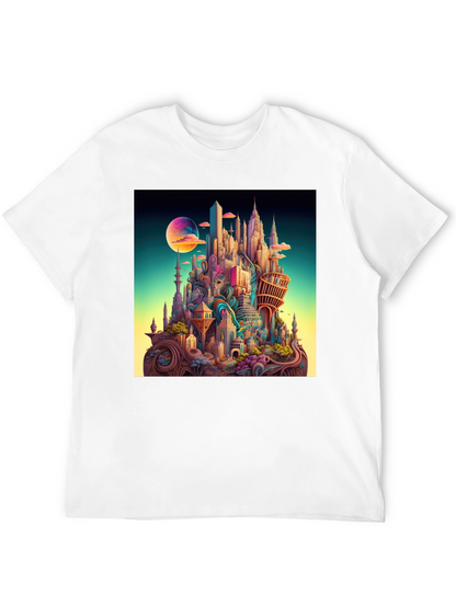 Surreal Cityscape Black T-Shirt