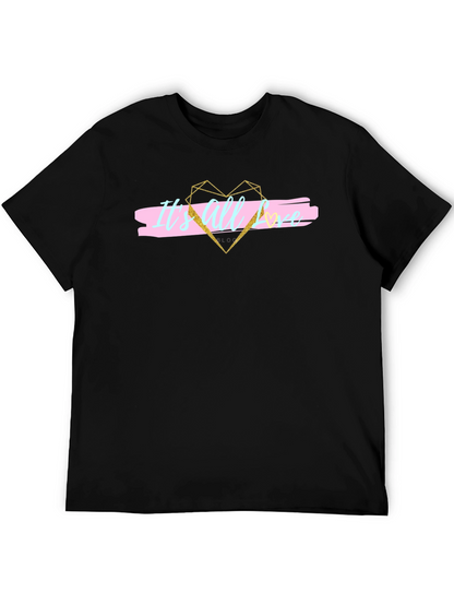 Stylish Its All Love Black Graphic Tee