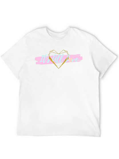 Stylish Its All Love Black Graphic Tee