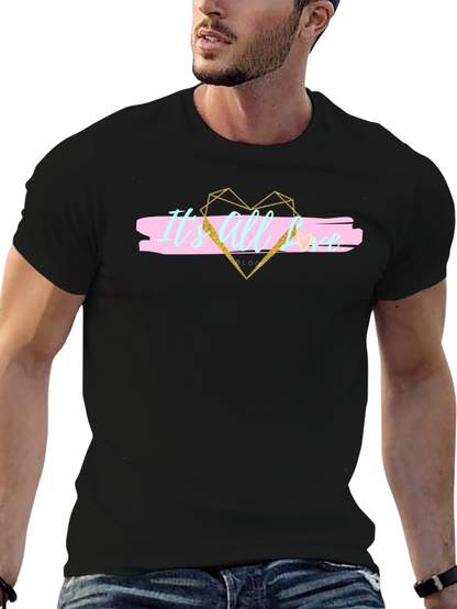 Stylish Its All Love Black Graphic Tee