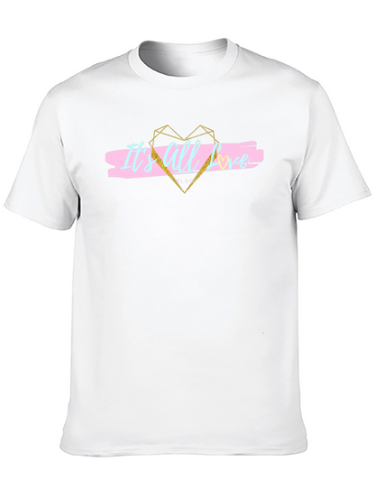 Stylish Its All Love Black Graphic Tee