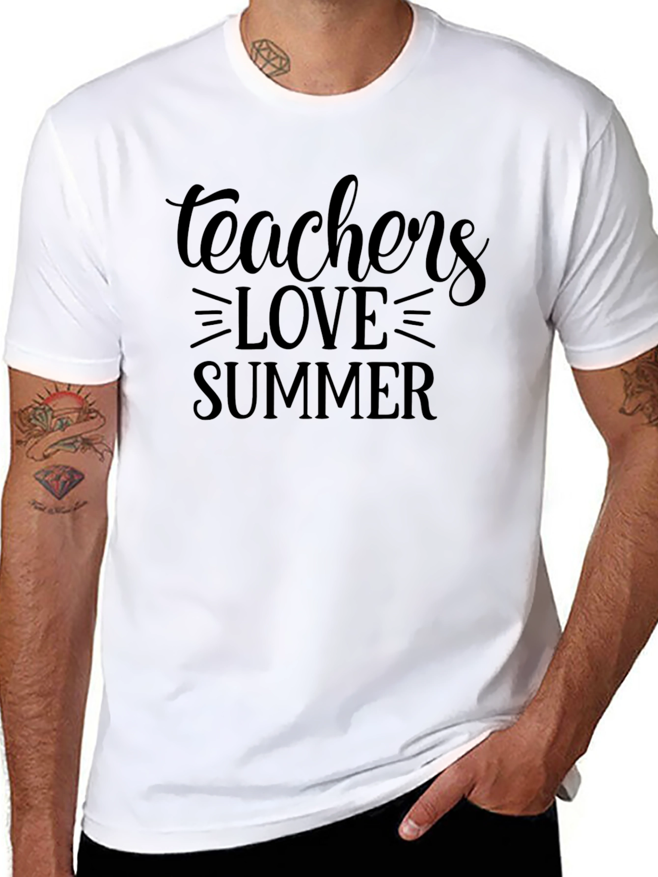 Teachers Love Summer Black T-Shirt