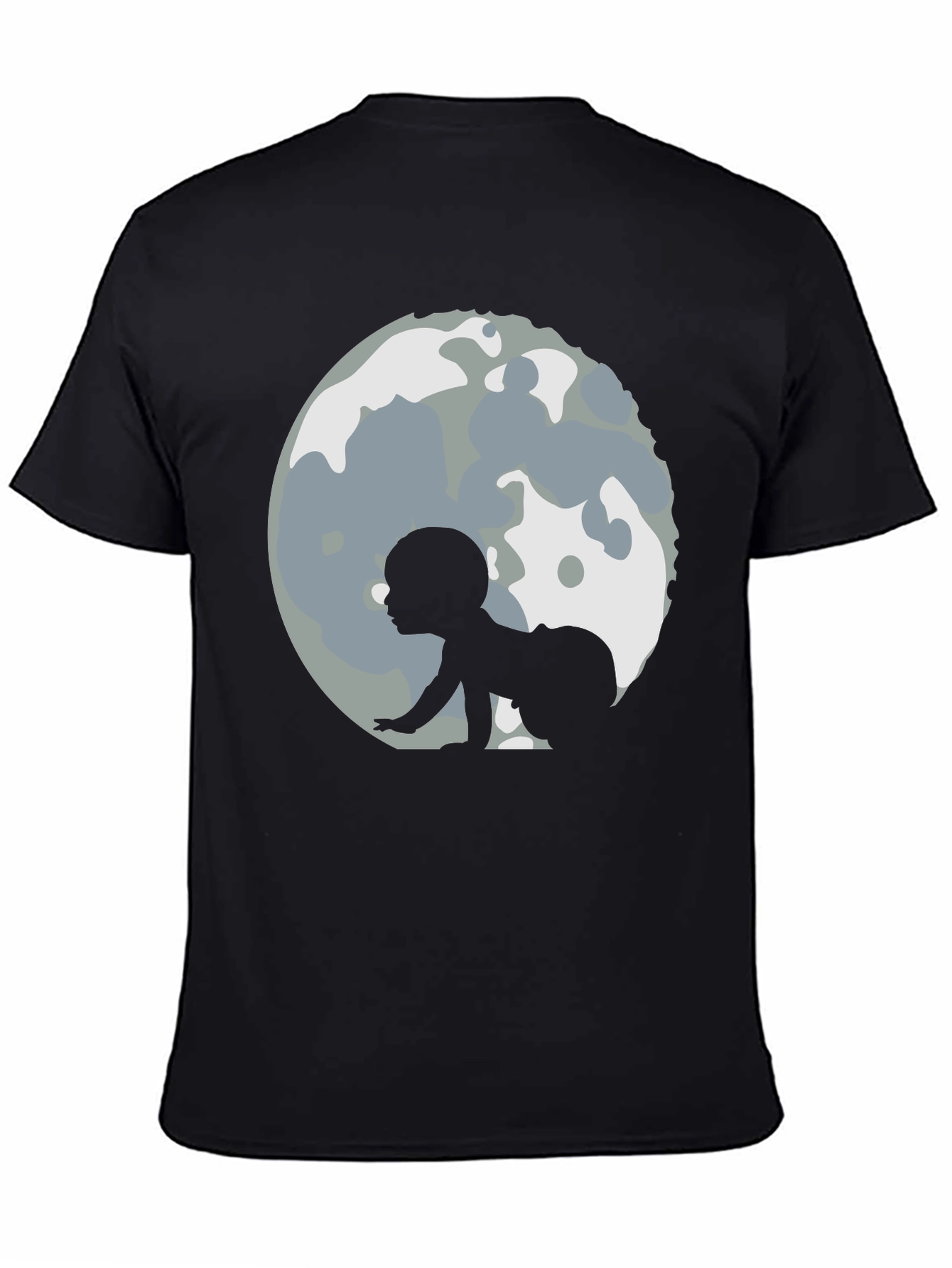 Baby Moon Crawl Black T-Shirt