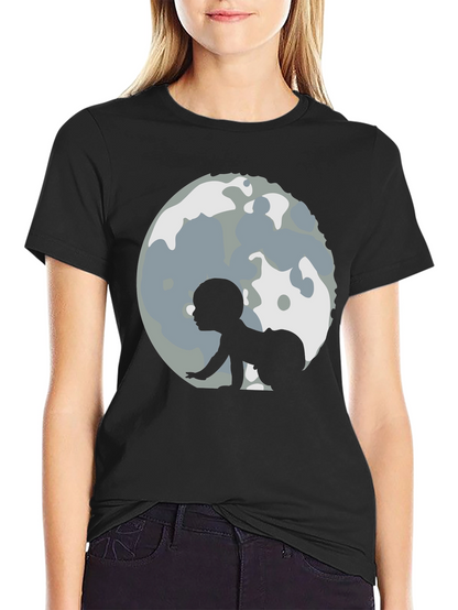 Baby Moon Crawl Black T-Shirt