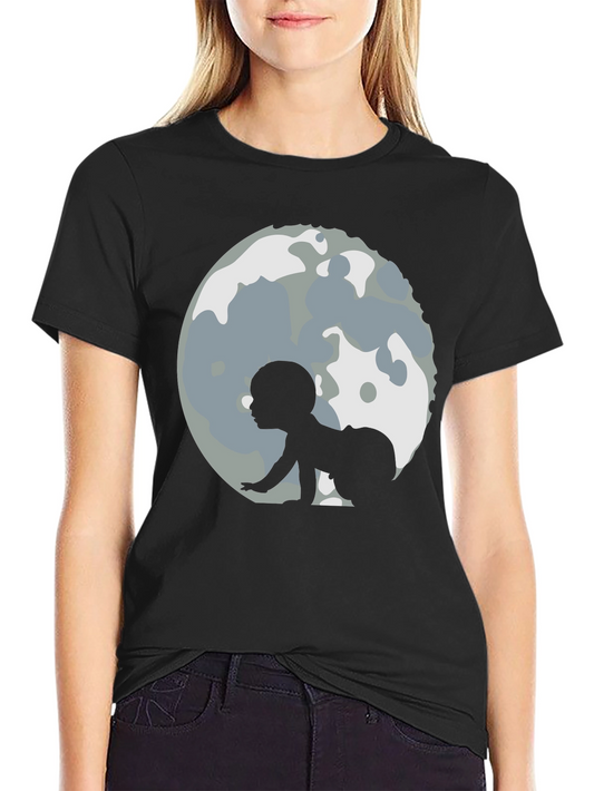 Baby Moon Crawl Black T-Shirt