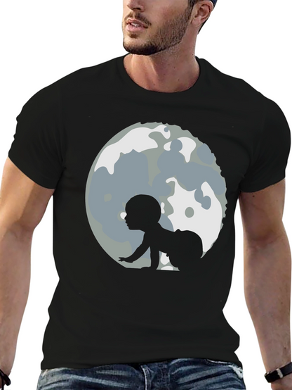 Baby Moon Crawl Black T-Shirt