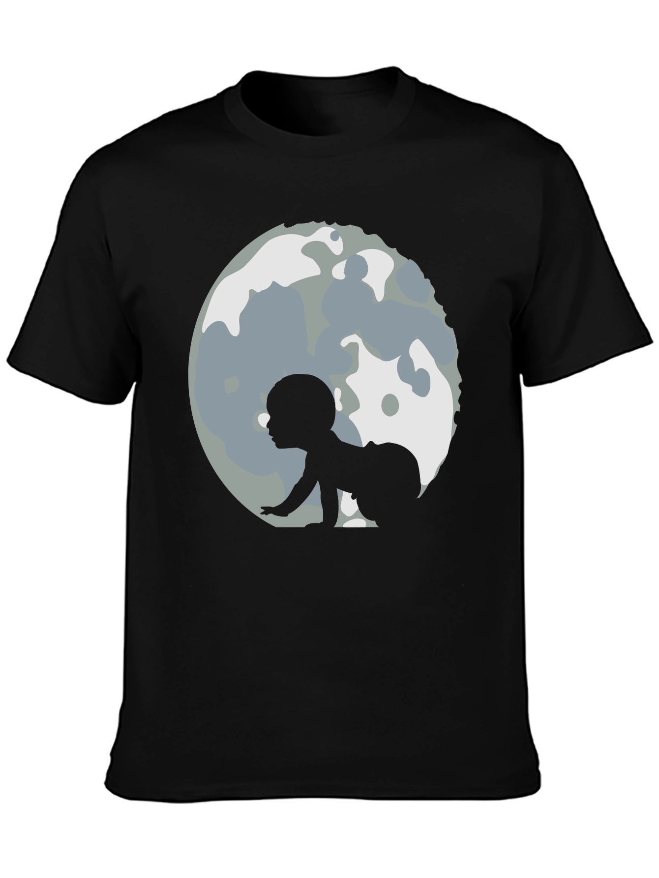 Baby Moon Crawl Black T-Shirt