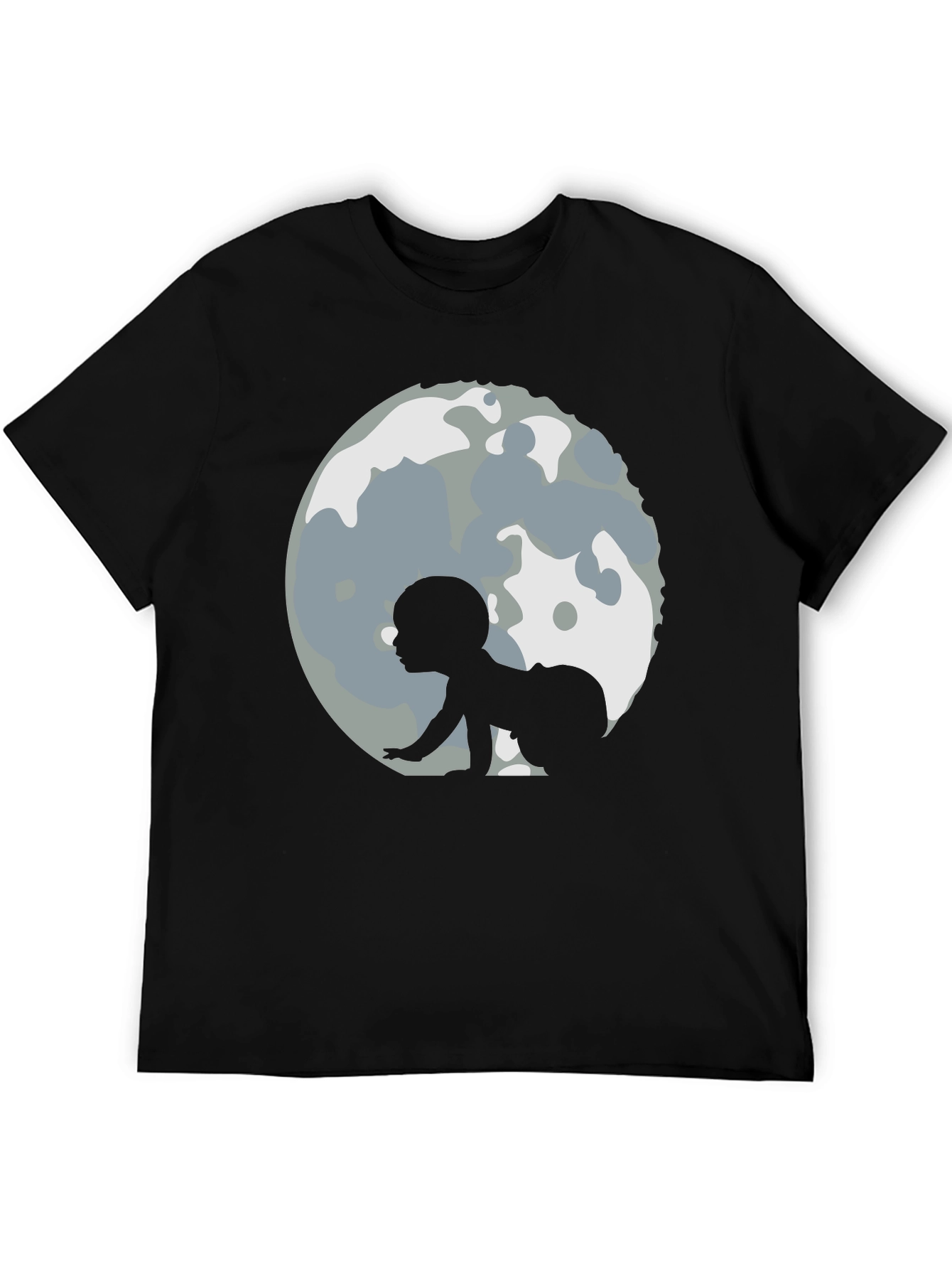 Baby Moon Crawl Black T-Shirt