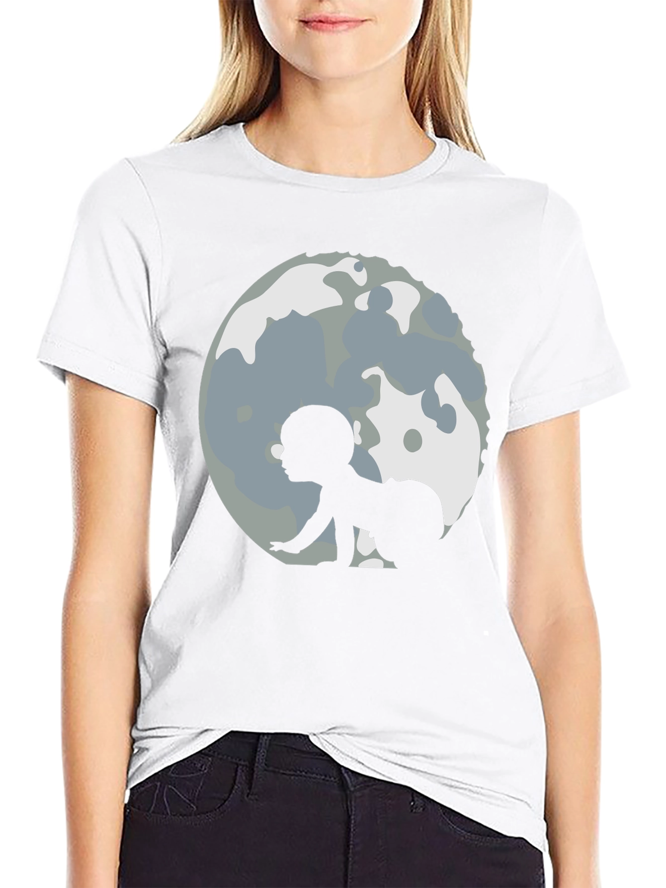 Baby Moon Crawl Black T-Shirt