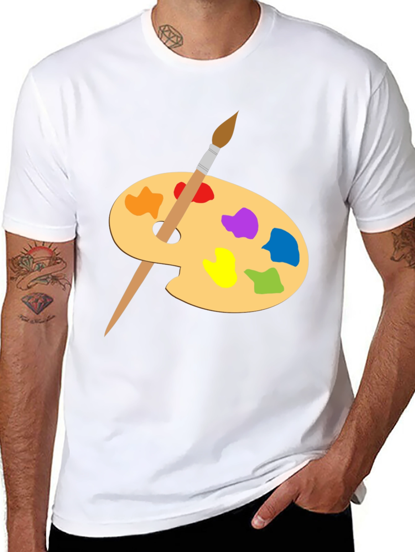 Artist Palette Graphic Tee - Creative Black T-Shirt
