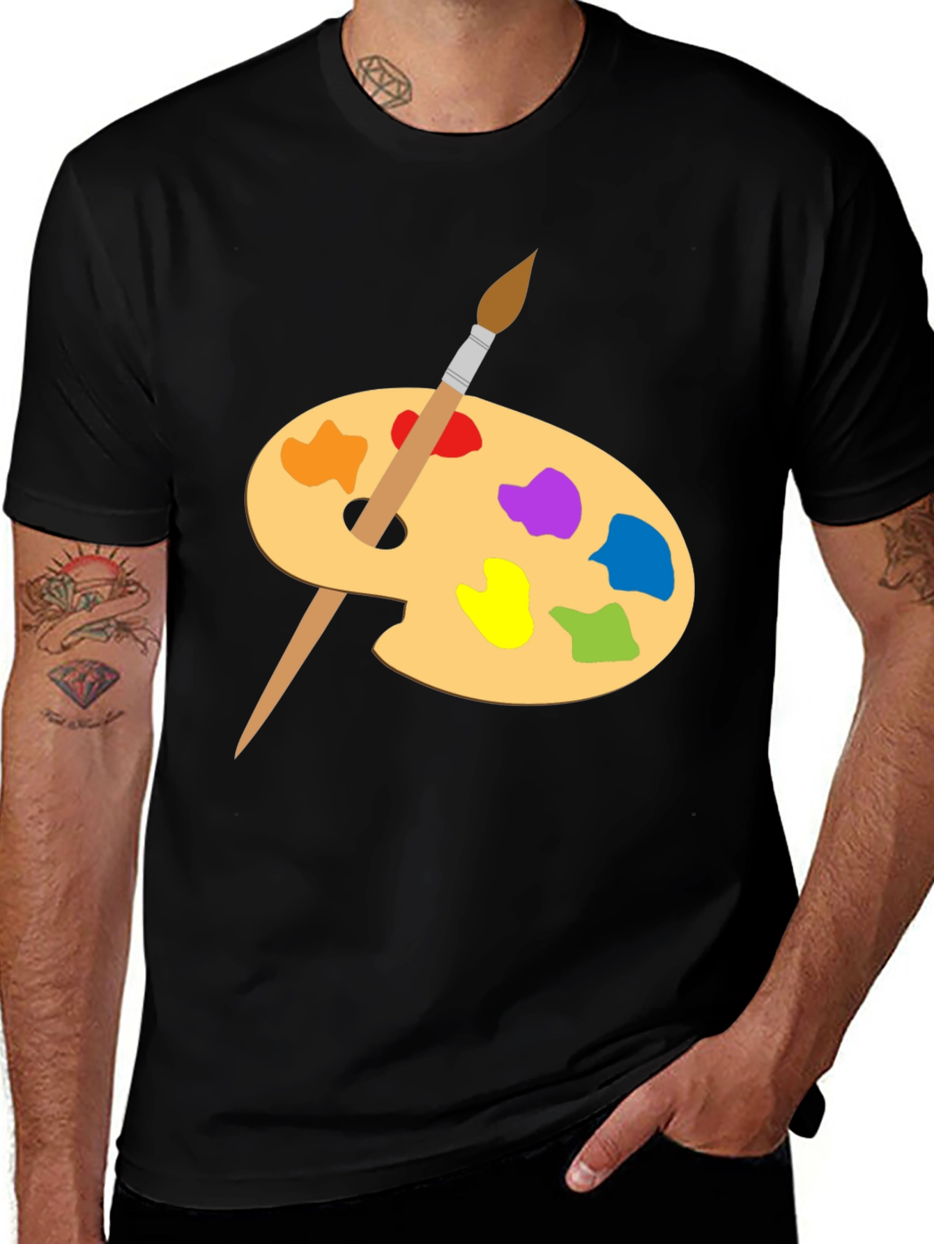 Artist Palette Graphic Tee - Creative Black T-Shirt