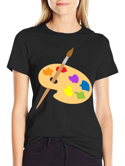 Artist Palette Graphic Tee - Creative Black T-Shirt