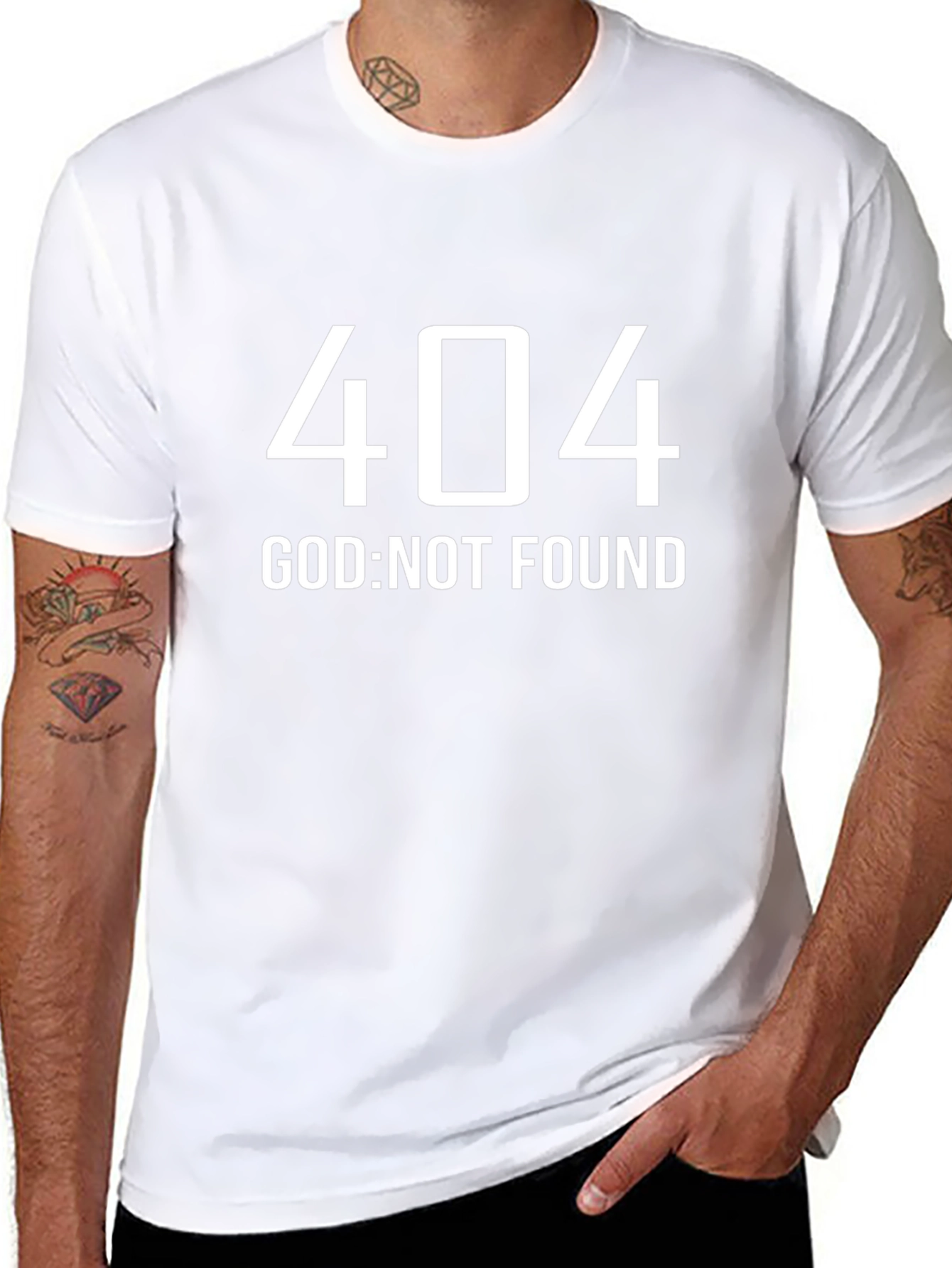 404 God Not Found Graphic T-Shirt - Black