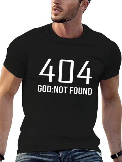 404 God Not Found Graphic T-Shirt - Black
