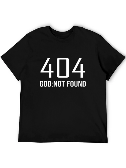404 God Not Found Graphic T-Shirt - Black