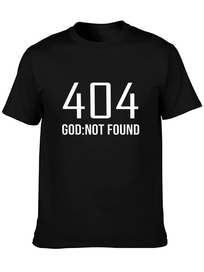 404 God Not Found Graphic T-Shirt - Black