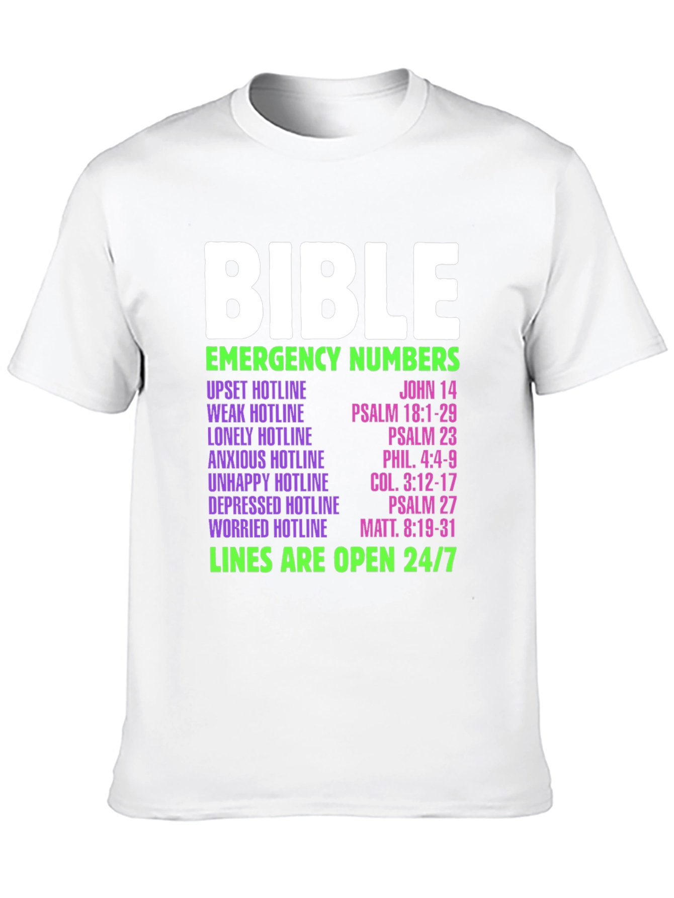 Bible Emergency Numbers T-Shirt