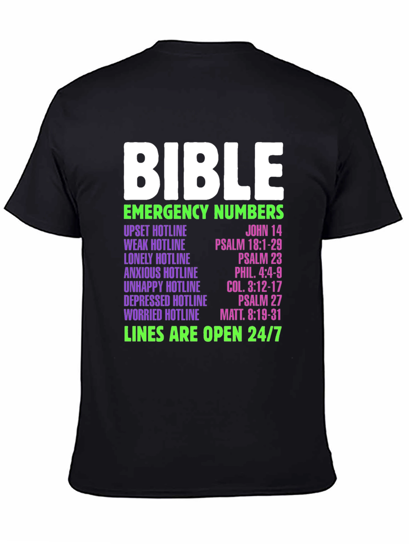 Bible Emergency Numbers T-Shirt
