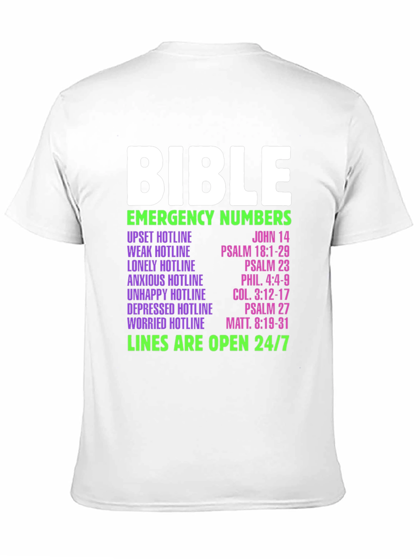 Bible Emergency Numbers T-Shirt