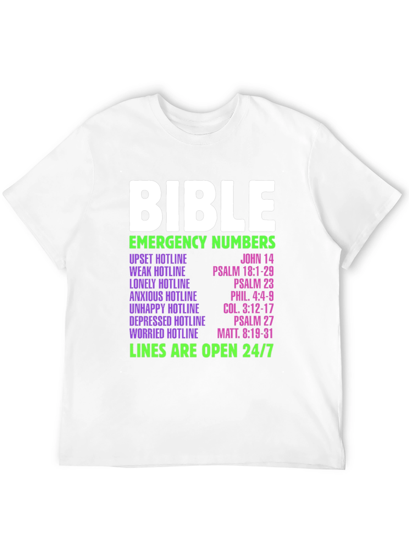 Bible Emergency Numbers T-Shirt