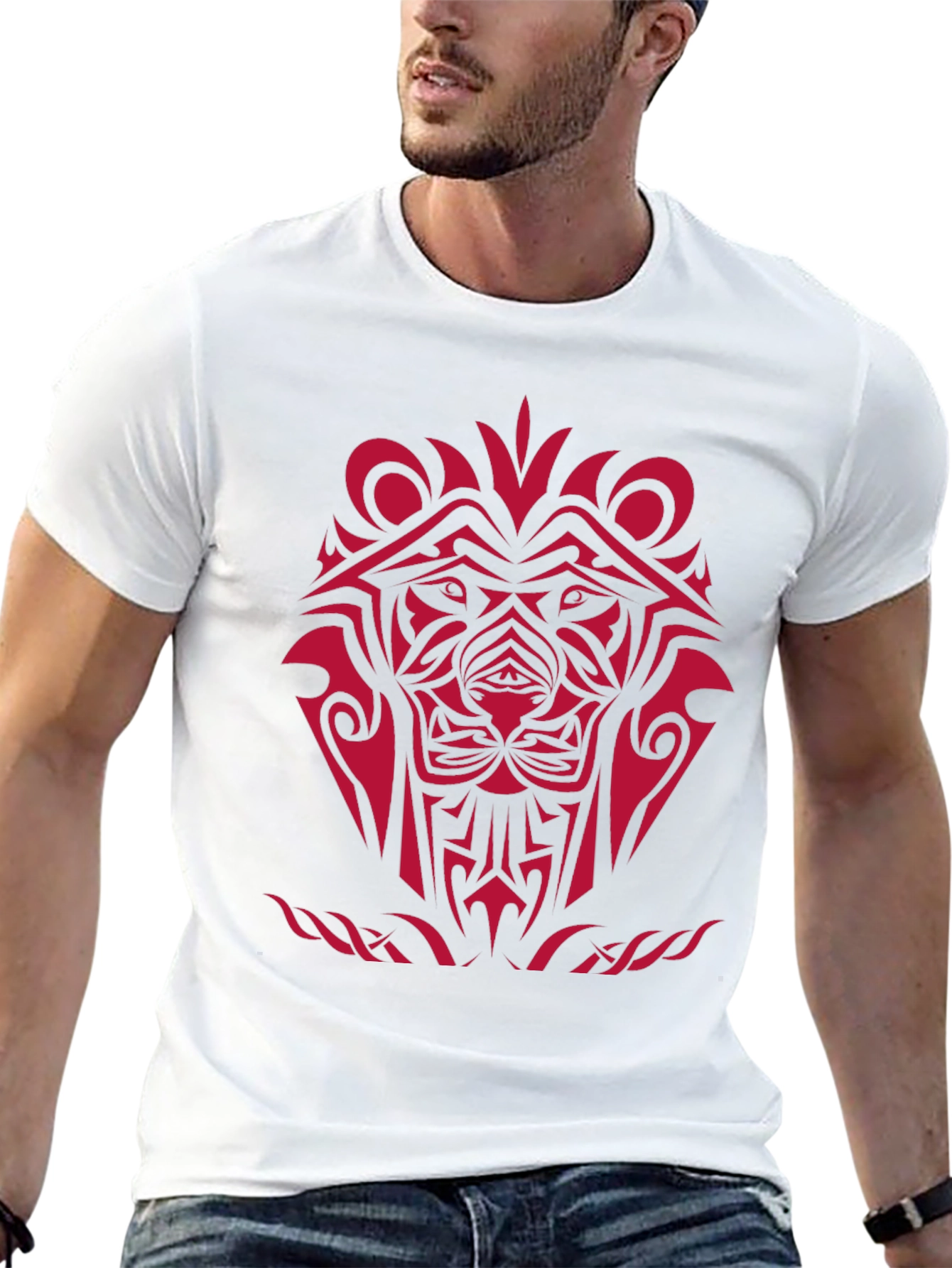 Tribal Lion Graphic Black T-Shirt