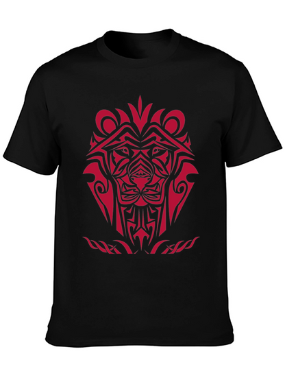 Tribal Lion Graphic Black T-Shirt