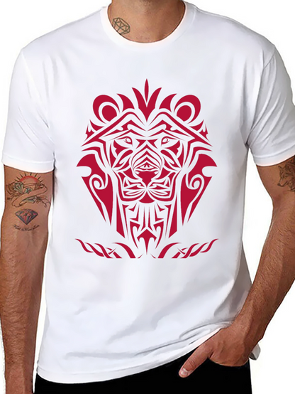 Tribal Lion Graphic Black T-Shirt