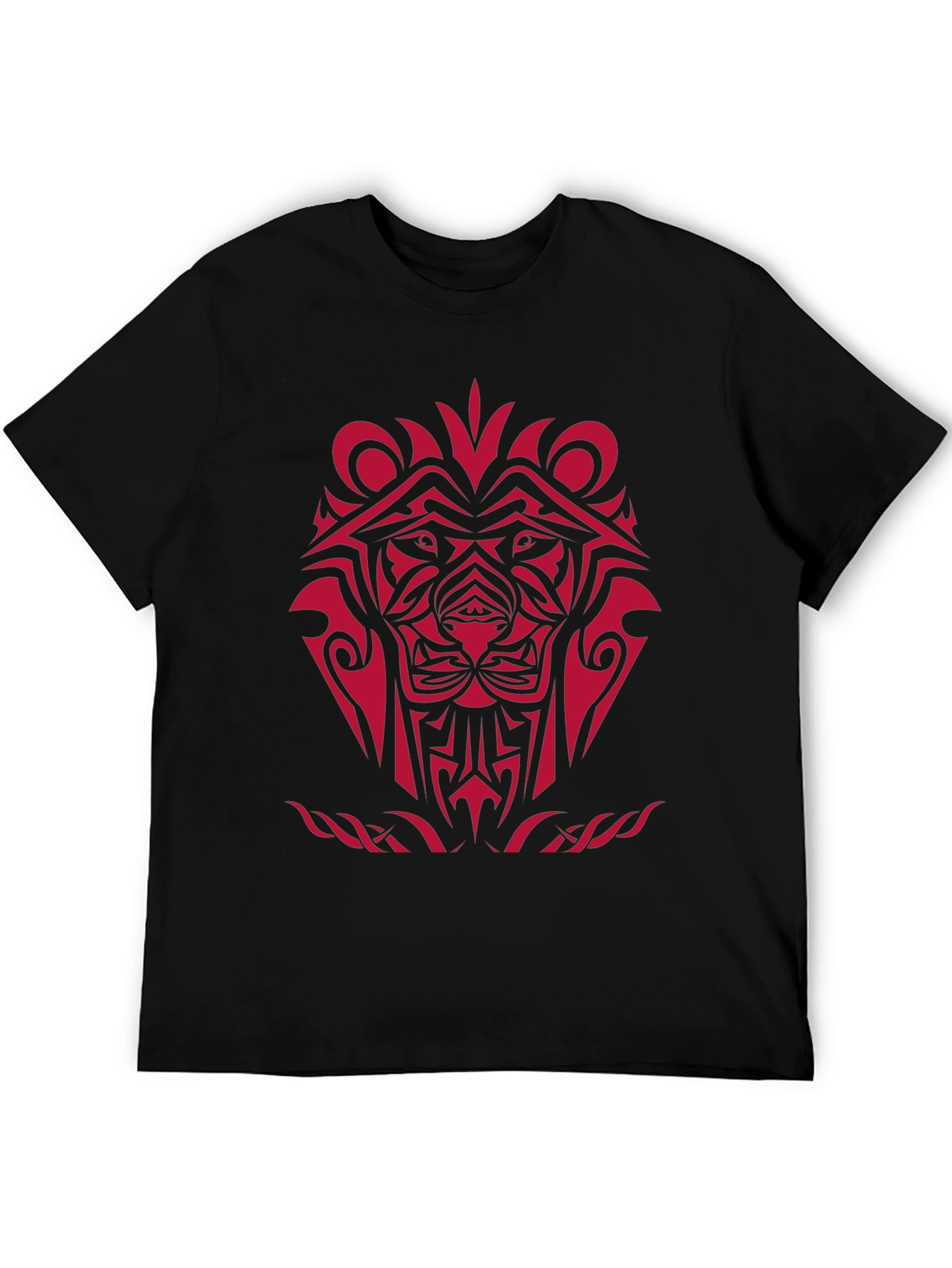 Tribal Lion Graphic Black T-Shirt