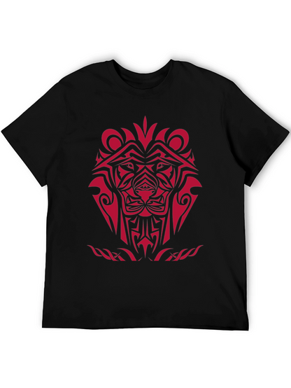 Tribal Lion Graphic Black T-Shirt