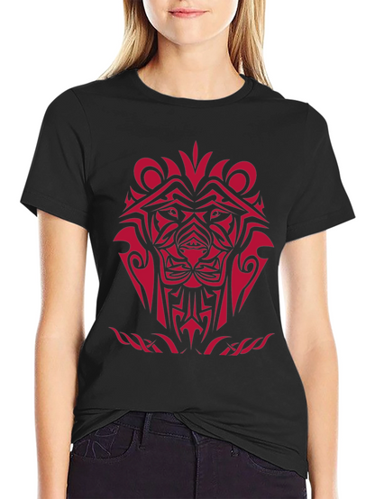 Tribal Lion Graphic Black T-Shirt