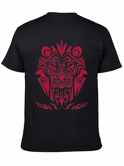 Tribal Lion Graphic Black T-Shirt