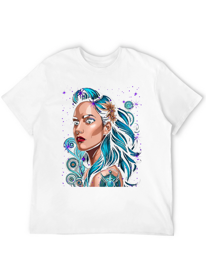 Woman Portrait Graphic Black T-Shirt